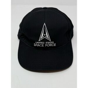United States Space Force Hat Black Baseball Cap Elastic OSFM Made In‎ USA